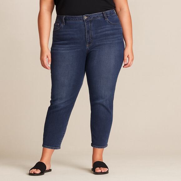 GAP Girlfriend Jeans Dark Indigo - Picture 1 of 9